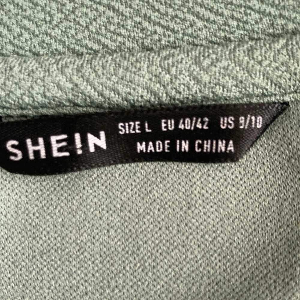 Shein Cropped Sweatshirt Textured 
Green With Sun Flower Design Size 9/10 - Picture 8 of 10